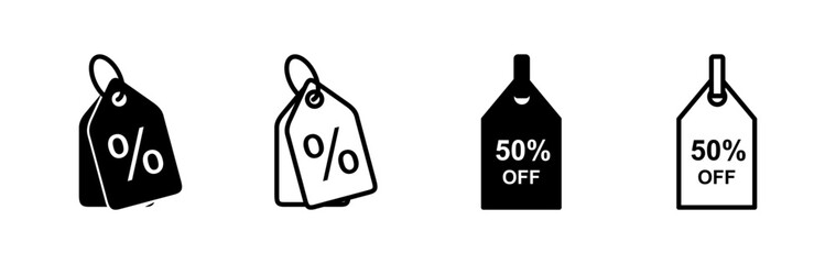 Discount icon vector. shopping tags. percentage icon