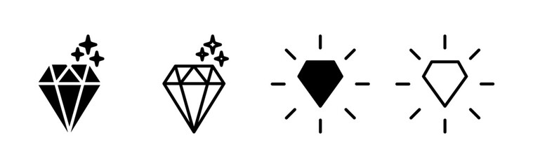 Diamond icon vector. gem icon. crystal stone