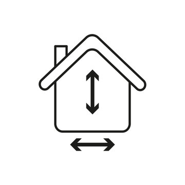 Dimension of house icon. House size icon. Vector illustration. EPS 10.