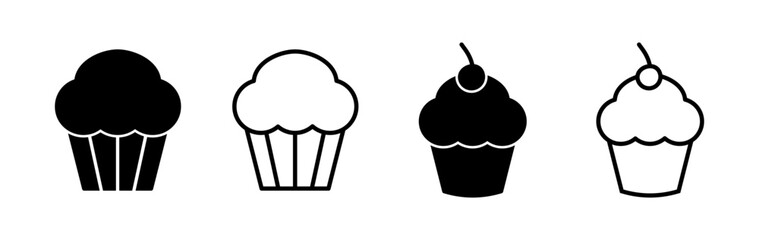 Cup cake icon vector. cake icon. bakery. muffin