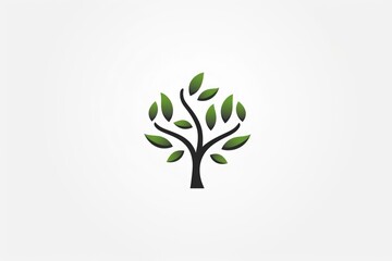 minimalistic logo with a plant branch on a white background