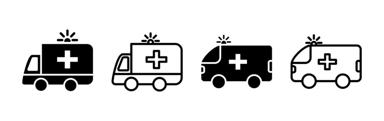 Ambulance icon vector. Ambulance car icon
