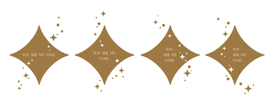 A set of gold sparkling starlight illustrations.