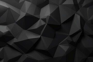 Naklejka premium Low poly black stone background with a dark rock appearance. Generative AI