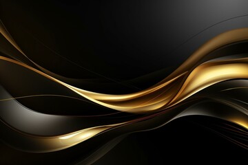 Captivating black with golden abstract background. Generative AI