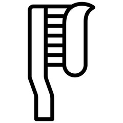 toothbrush icon illustration design with outline
