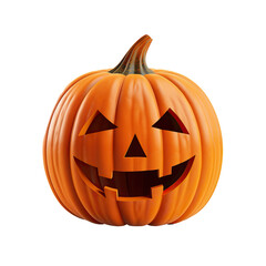 scary halloween pumpkin isolated on transparent background