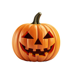 scary halloween pumpkin isolated on transparent background