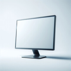 A single monitor on the ground isolated with white background.