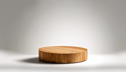 Empty beautiful round wood tabletop counter on interior in clean and bright with shadow background, Ready, white background, for product montage