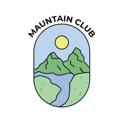 Mountain club badge logo adventure