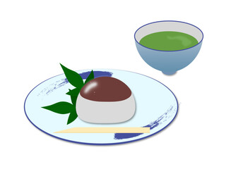 水まんじゅうと緑茶のセット