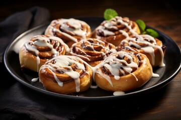 Obraz na płótnie Canvas Korvapuustit: Finnish Cinnamon Rolls, the Scrumptious Delicacy of Nordic Cuisine, Tempting with Aromatic Swirls and Homemade Perfection