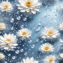 close up flower petals with water drops on it created using ai technology