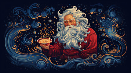 2023 Abstract Christmas and Santa Claus elements illustration