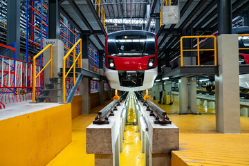 Maintenance plant of sky train. Locomotive repair plant red line train bang sue grand station in...