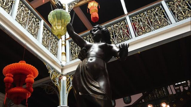 Beautiful black female sculpture on display. Pinang Peranakan Mansion
