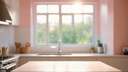 blurred modern kitchen interior