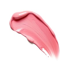 Texture of lip gloss. Smudged pink lipgloss isolated on white - obrazy, fototapety, plakaty