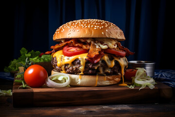 hamburger with vegetables