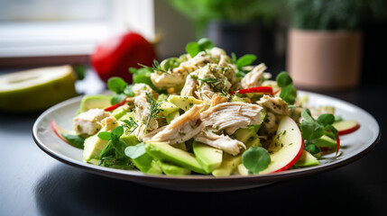 Avocado Apple and Chicken Salad Paleo and Keto Diet