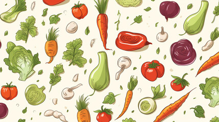 Fototapeta premium Eat Healthy Vector Vegetables Icons