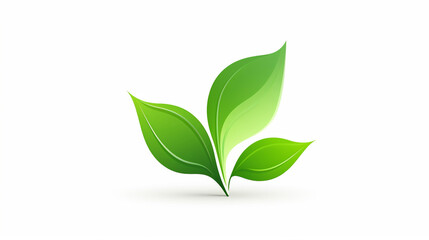 Green Leaves Vector Icon Design on White Background
