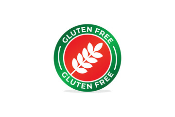 Gluten-free sticker design. No gluten campaign symbol. Badge sign.