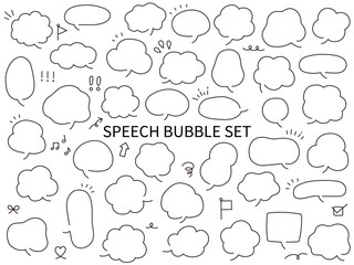ゆるい吹き出しのベクターイラストセット。　ふきだし、フレーム	