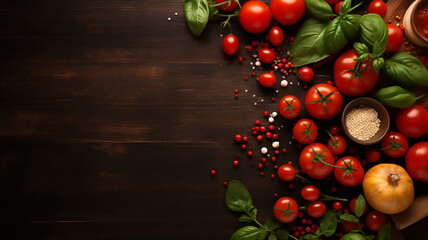 Italian Food Background with Ingredients Healthy Food Background