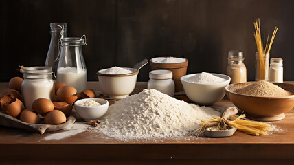 Fototapeta na wymiar Amazing Baking Ingredients
