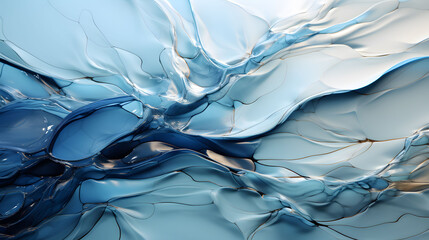 Blue water flowing wallpaper, glass water background