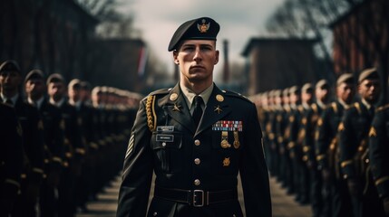 Person parade military army uniform