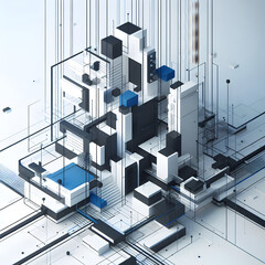 abstract image, Bauhaus style, 3D 