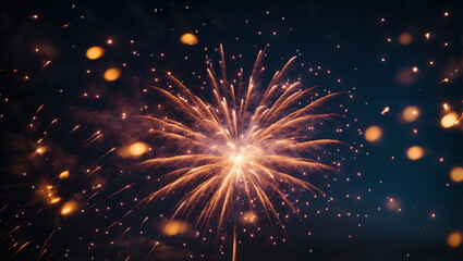 Fototapeta na wymiar Fireworks Party Bright Night Sky Background