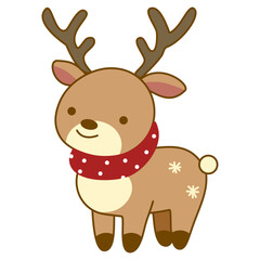 holiday, reindeer, cartoon, cute, christmas, winter, vector, merry, happy, celebration, illustration, santa, background, greeting, deer, claus, character, decoration, year, season, gift, animal,