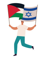 israel and palestine man promoting peace