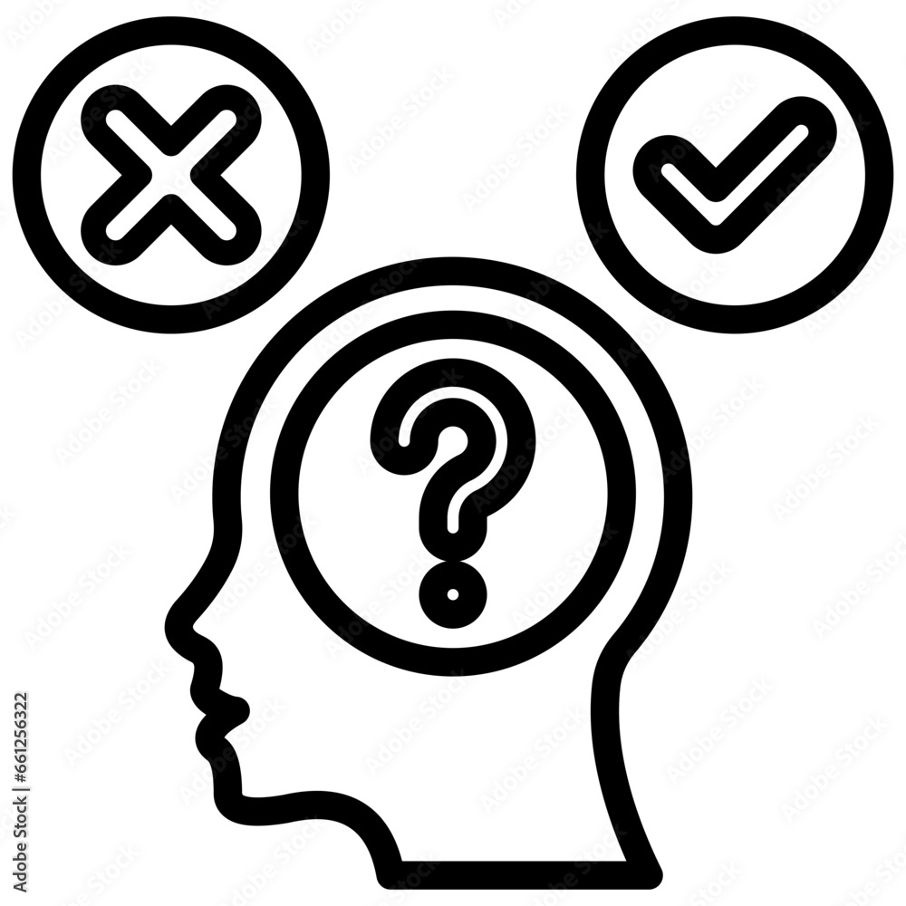 Poster testing hypothesis outline icon