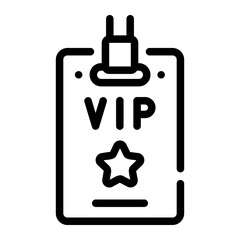 vip pass Line Icon