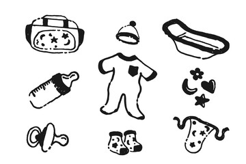 Baby Elements set Handdrawn