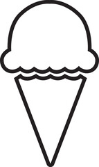 black line Ice-Cream icon waffle ice cream icon. ice cream soft and delicious vector illustration logo in trendy linear style . Sorbet ice cream cone icon isolated on transparent background.