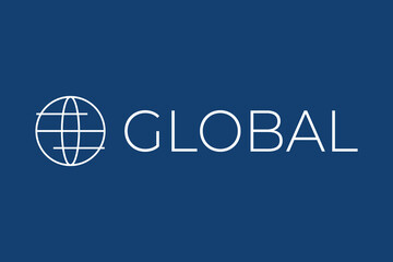 abstract global globe earth planet line logo design - obrazy, fototapety, plakaty