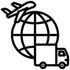 Global Logistics Outline Icon