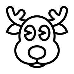 reindeer line icon