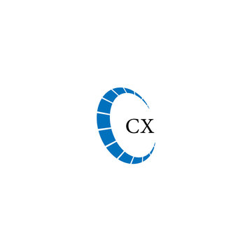 CX logo. C X design. White CX letter. CX, C X letter logo design. Initial letter CX linked circle uppercase monogram logo. C X letter logo vector design. 