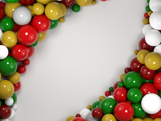 abstract background with many colorful balls and space for text.