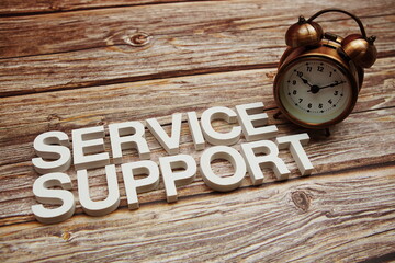 Service Support alphabet letters on wooden background