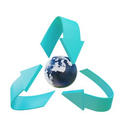Recycle earth with transparent background