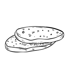 peperoni pizza set hand drawn