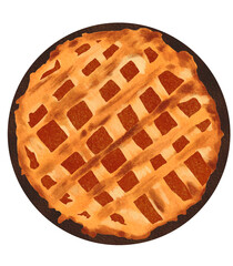 apple pie watercolor food illustration fall season